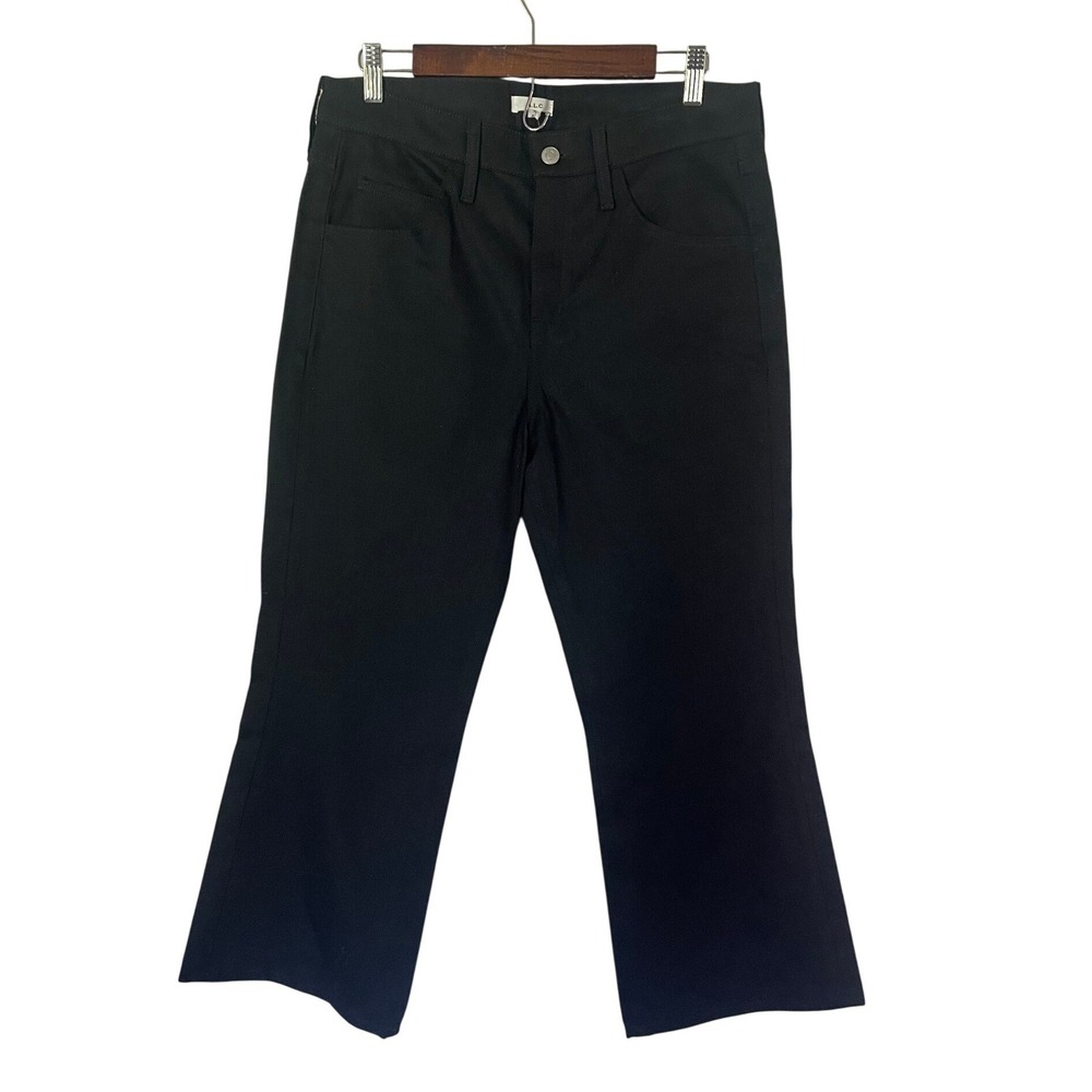 ALC Black Cropped Flare Jeans Japanese Cotton Denim Made in USA Size 30 NEW